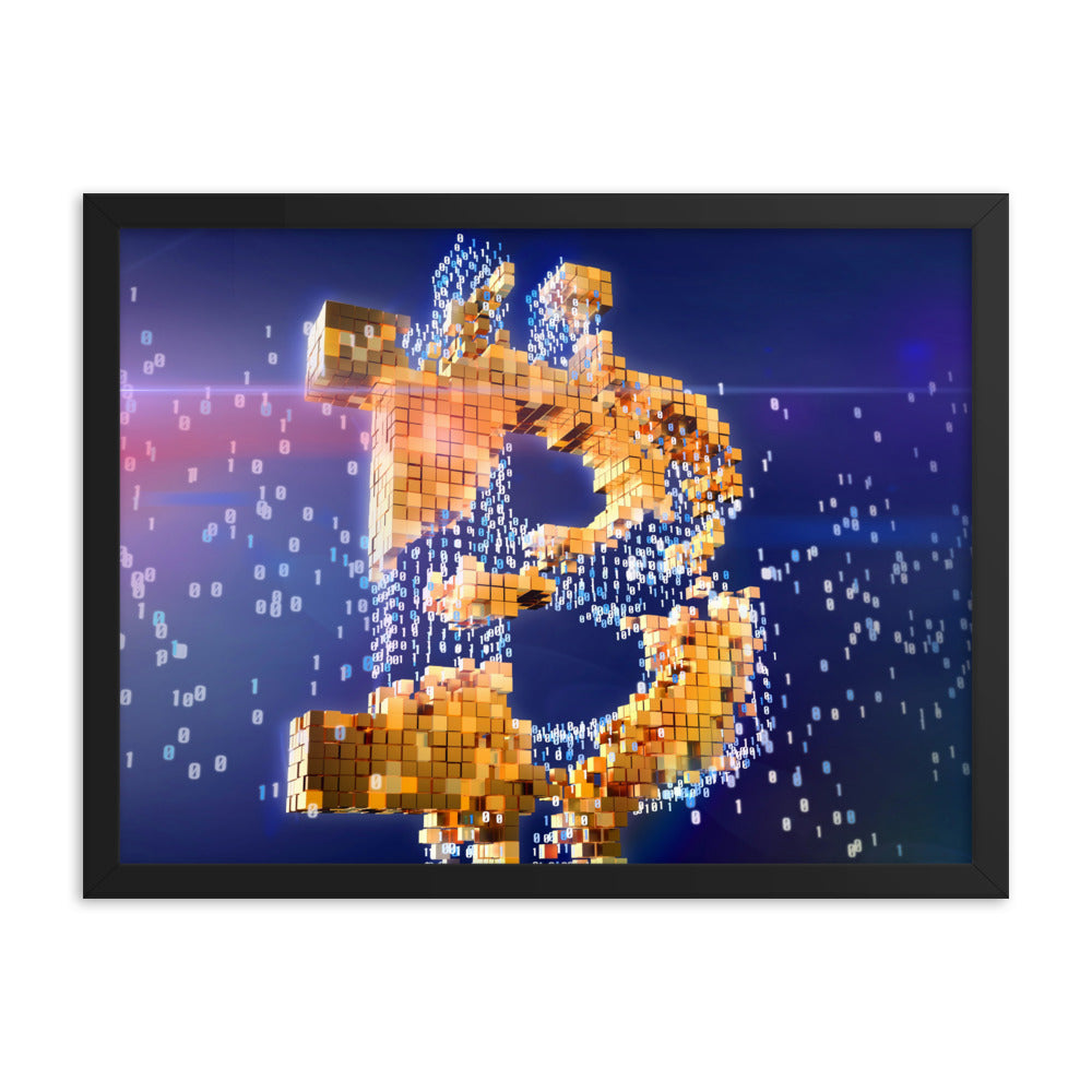 Bitcoin Blocks Logo Framed poster | By PhilanthroBit