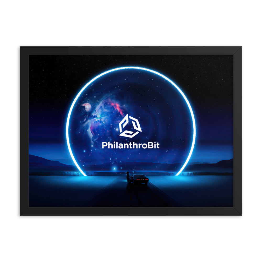 Philanthrobit Blue Portal Framed poster