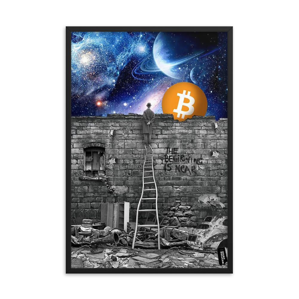 Believing in Bitcoin Framed poster, 24x36, by PhilanthroBit