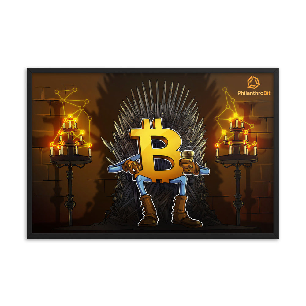 Bitcoin on its Throne Framed poster