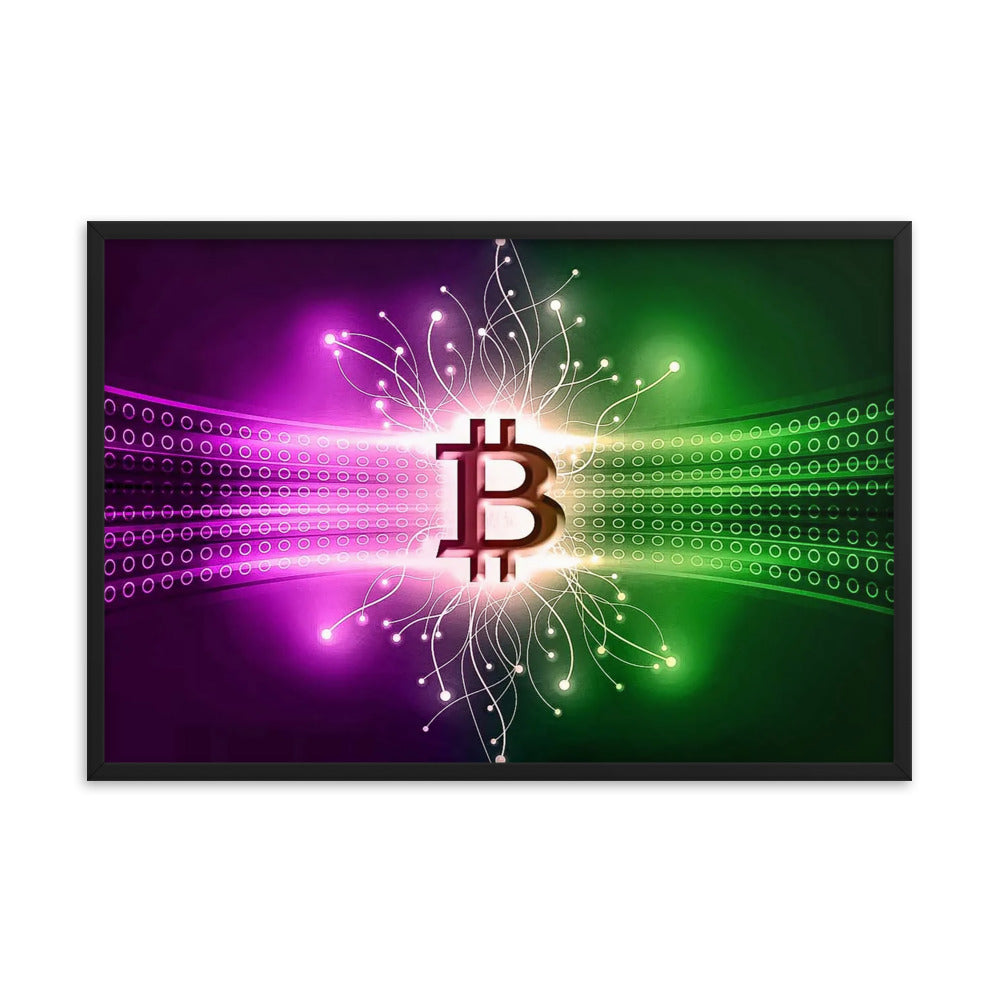 Bitcoin Neural Network Framed poster