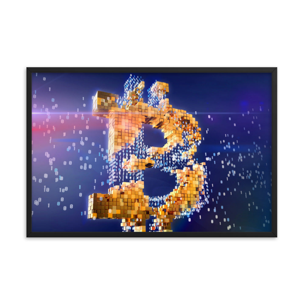 Bitcoin Blocks Logo Framed poster | By PhilanthroBit