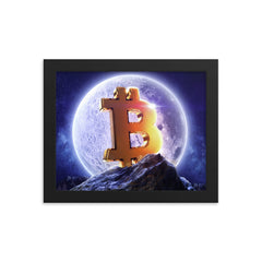 Bitcoin Under a Full Moon Framed poster