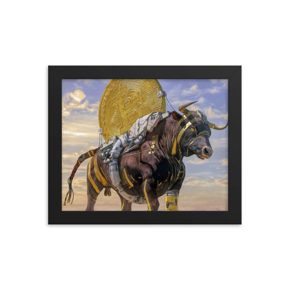 Bullish on Bitcoin Framed poster