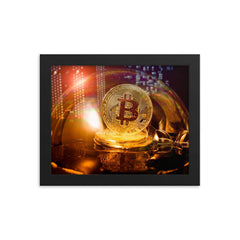 Bitcoin Golden Bubble - Wood Framed Poster | By PhilanthroBit