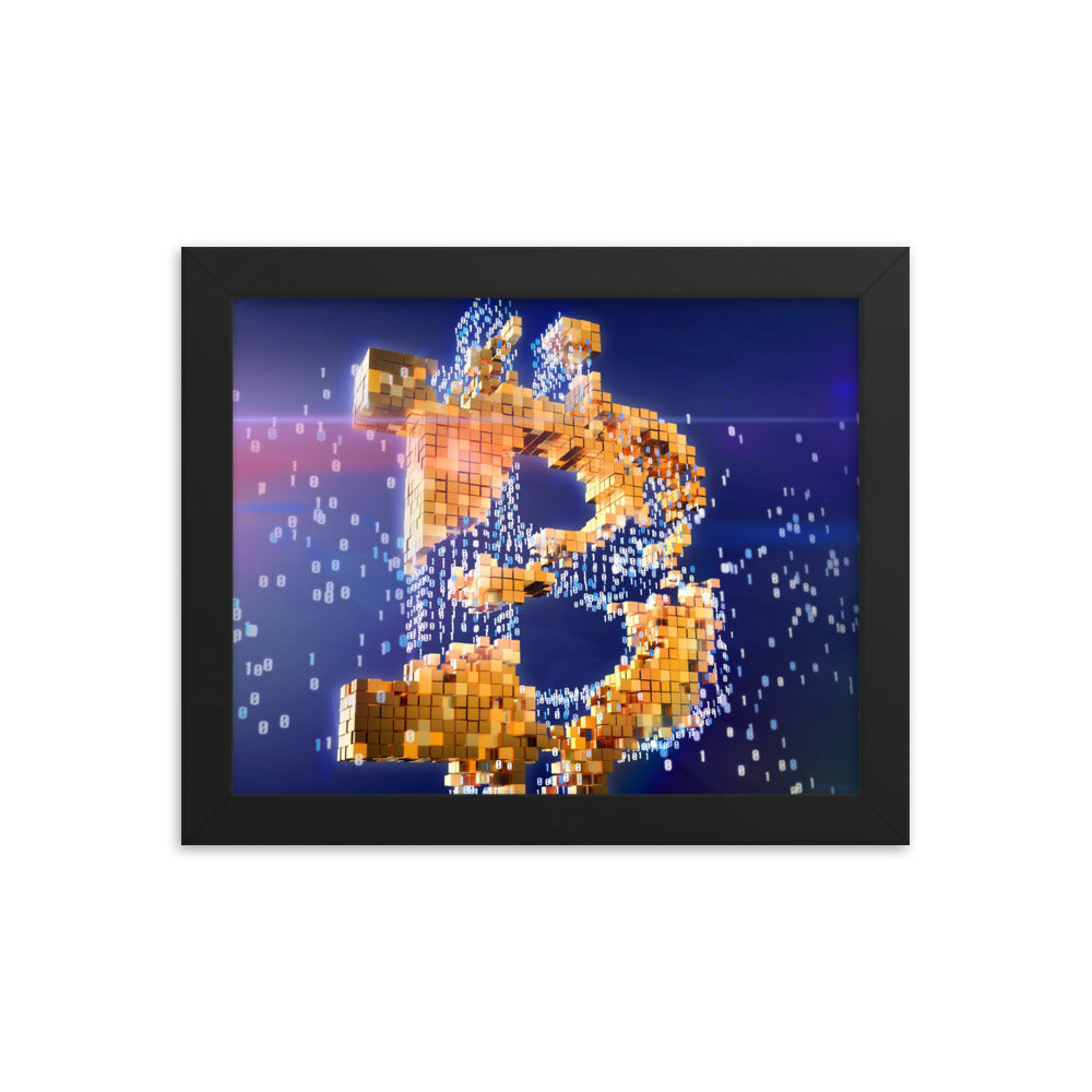 Bitcoin Blocks Logo Framed poster | By PhilanthroBit