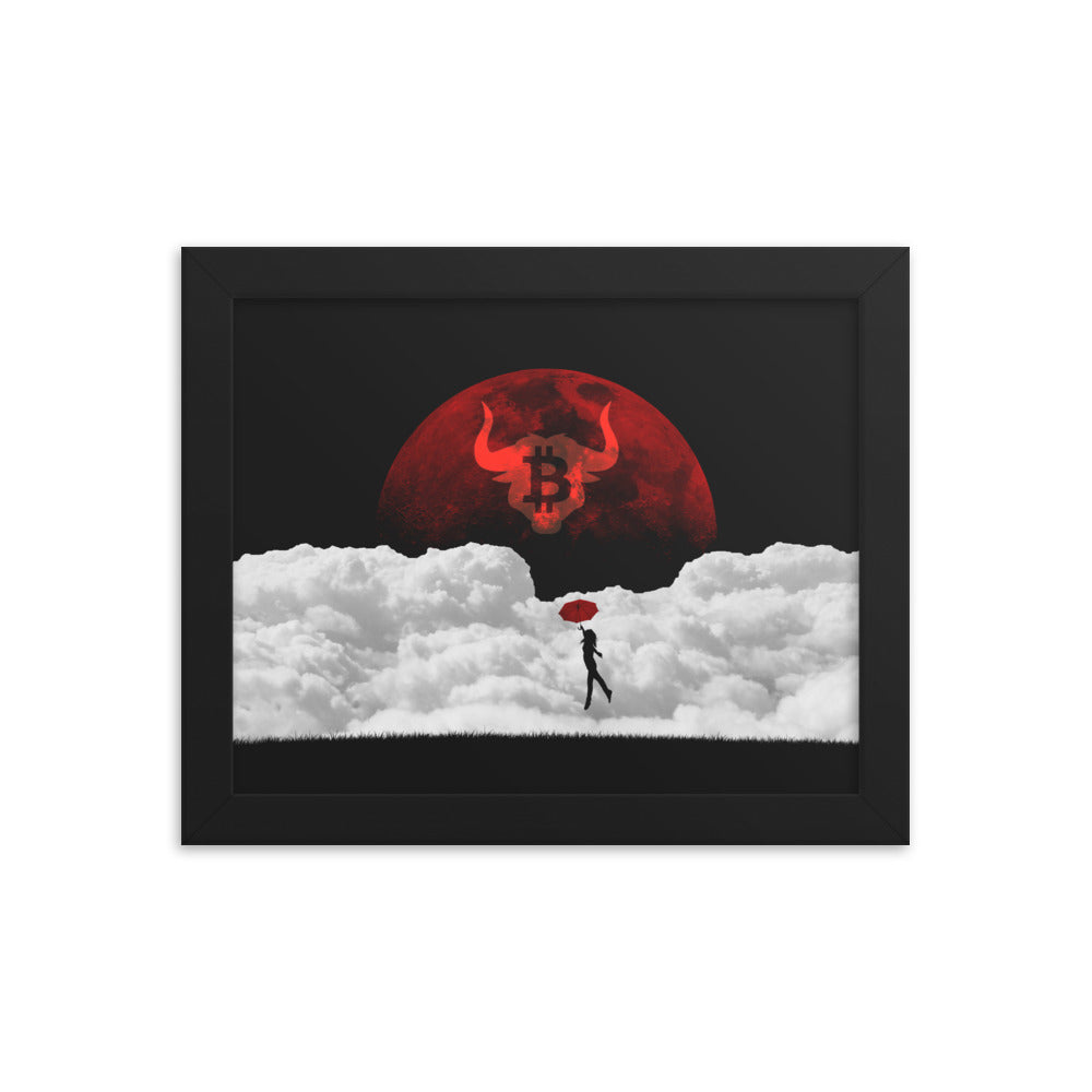 Bitcoin Bull Blood Moon Framed poster | By PhilanthroBit