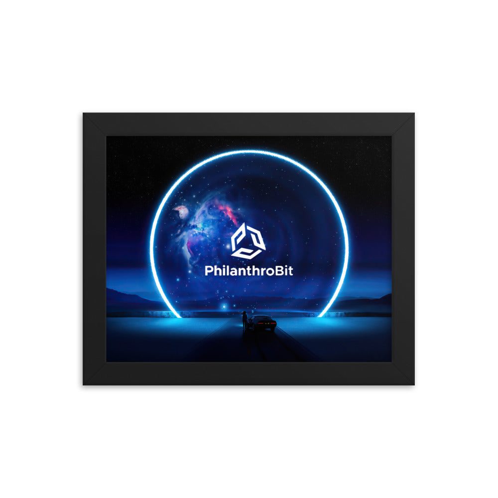 Philanthrobit Blue Portal Framed poster