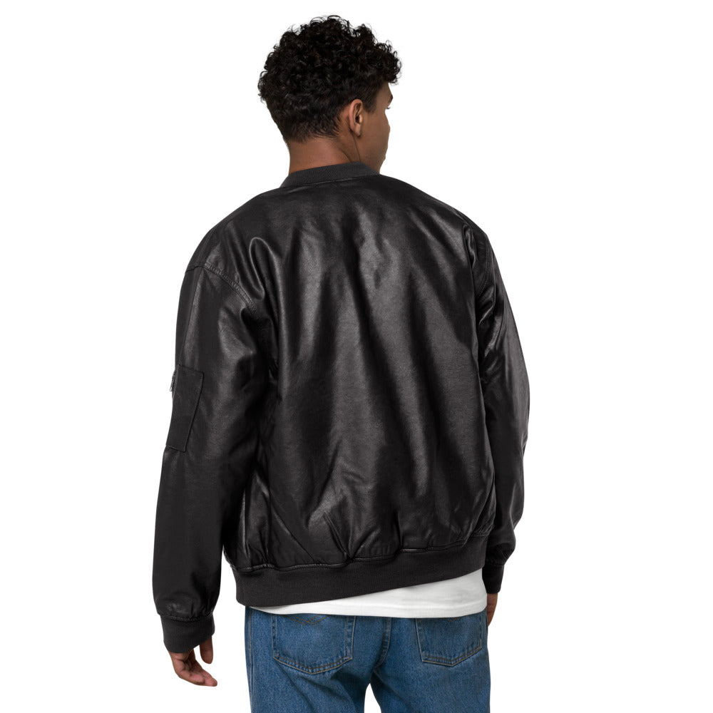 Buy the Dip Faux Leather Bomber Jacket