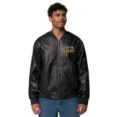 Buy the Dip Faux Leather Bomber Jacket