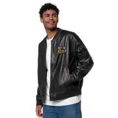 Buy the Dip Faux Leather Bomber Jacket