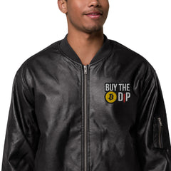 Buy the Dip Faux Leather Bomber Jacket