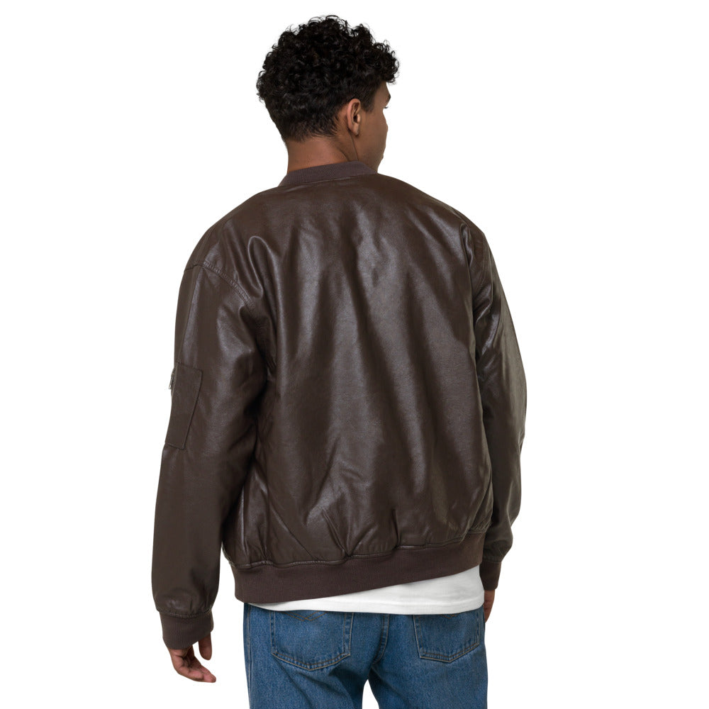 Buy the Dip Faux Leather Bomber Jacket