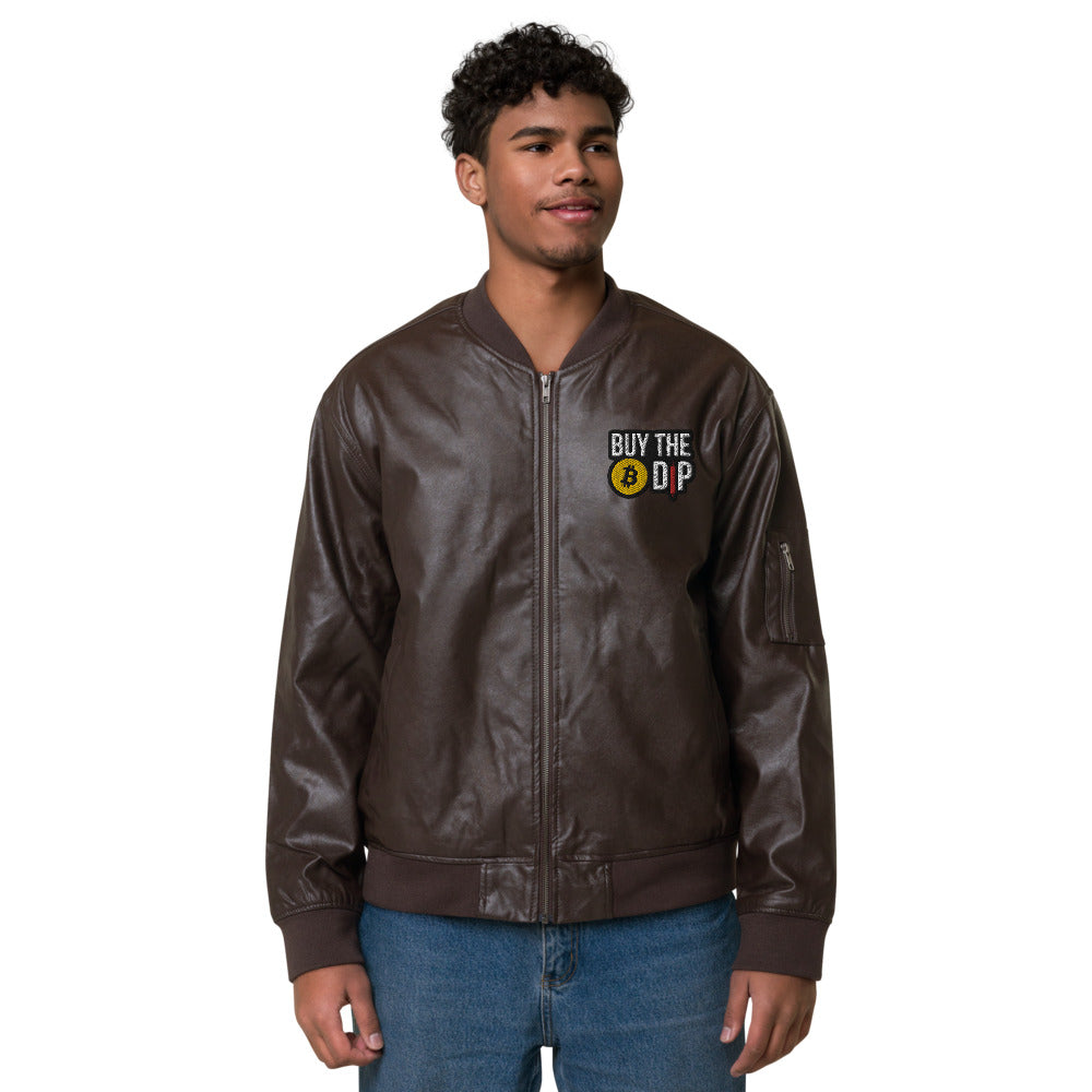 Buy the Dip Faux Leather Bomber Jacket