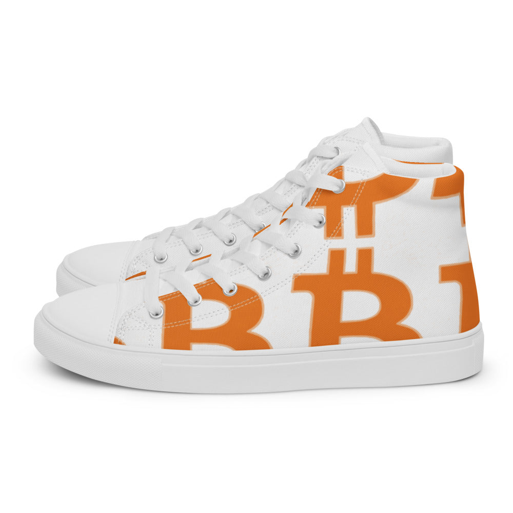 Bitcoin pattern Men’s high top canvas shoes