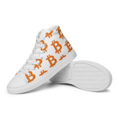 Men’s Bitcoin pattern (small) high top canvas shoes