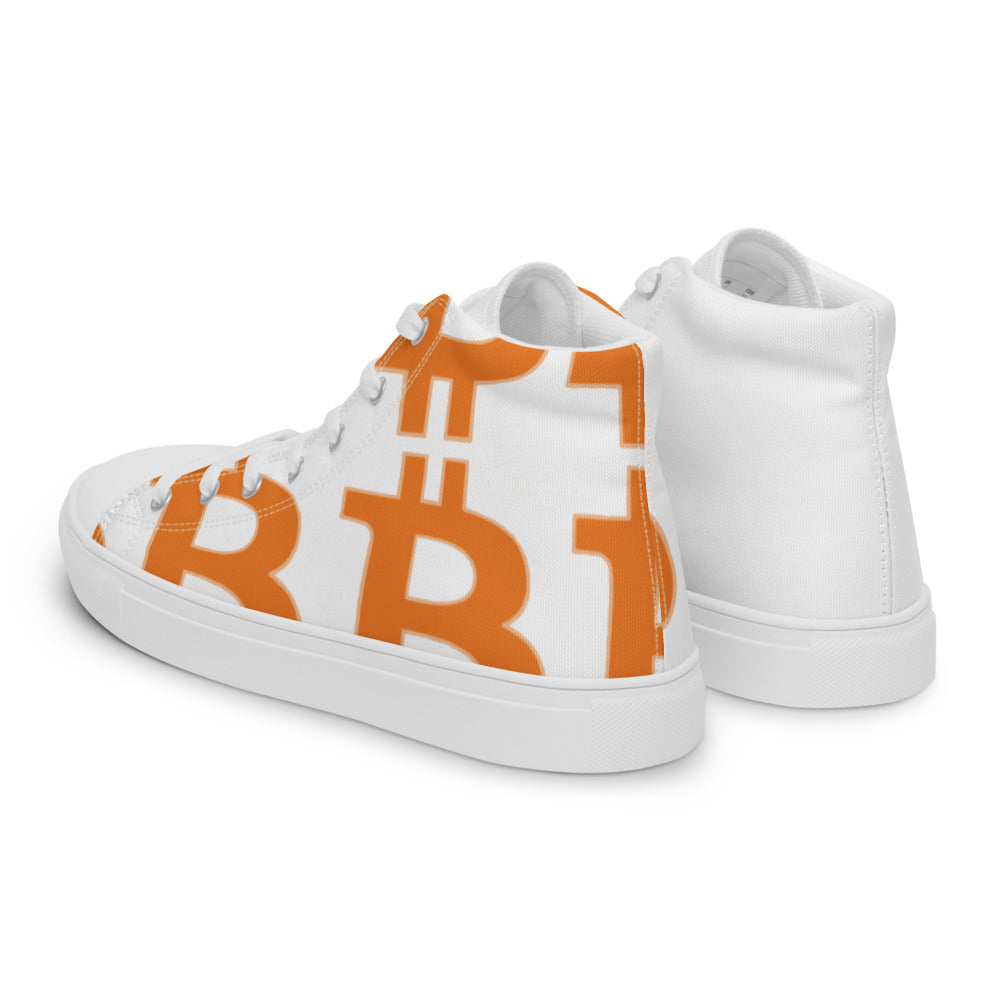 Bitcoin pattern Men’s high top canvas shoes