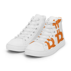 Bitcoin pattern Men’s high top canvas shoes