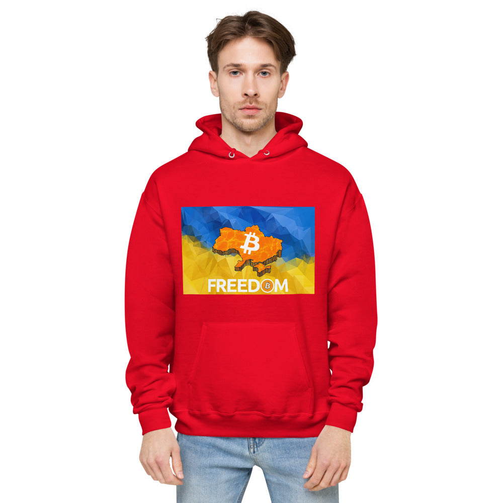 Ukraine Flag + Bitcoin Freedom Unisex fleece hoodie