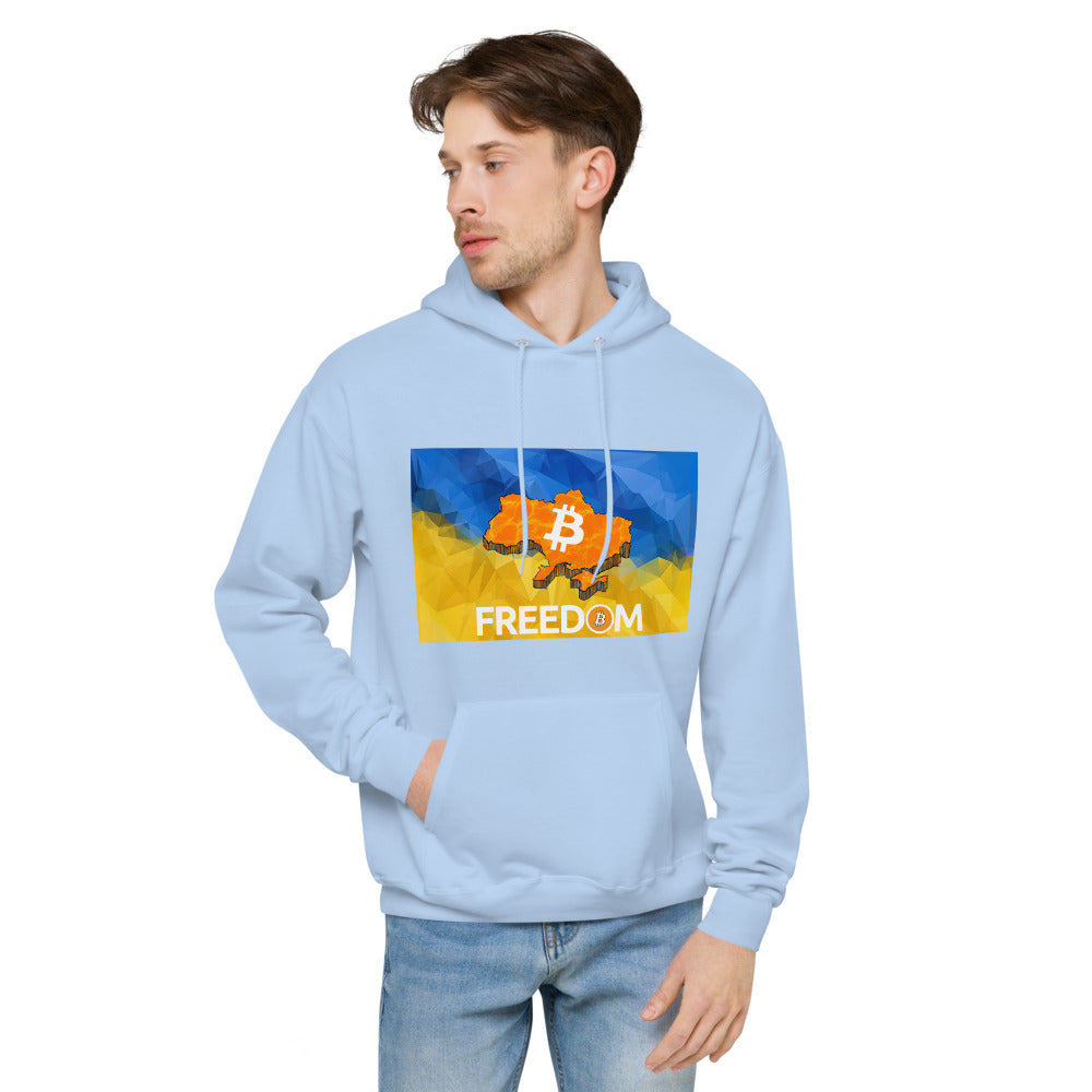 Ukraine Flag + Bitcoin Freedom Unisex fleece hoodie