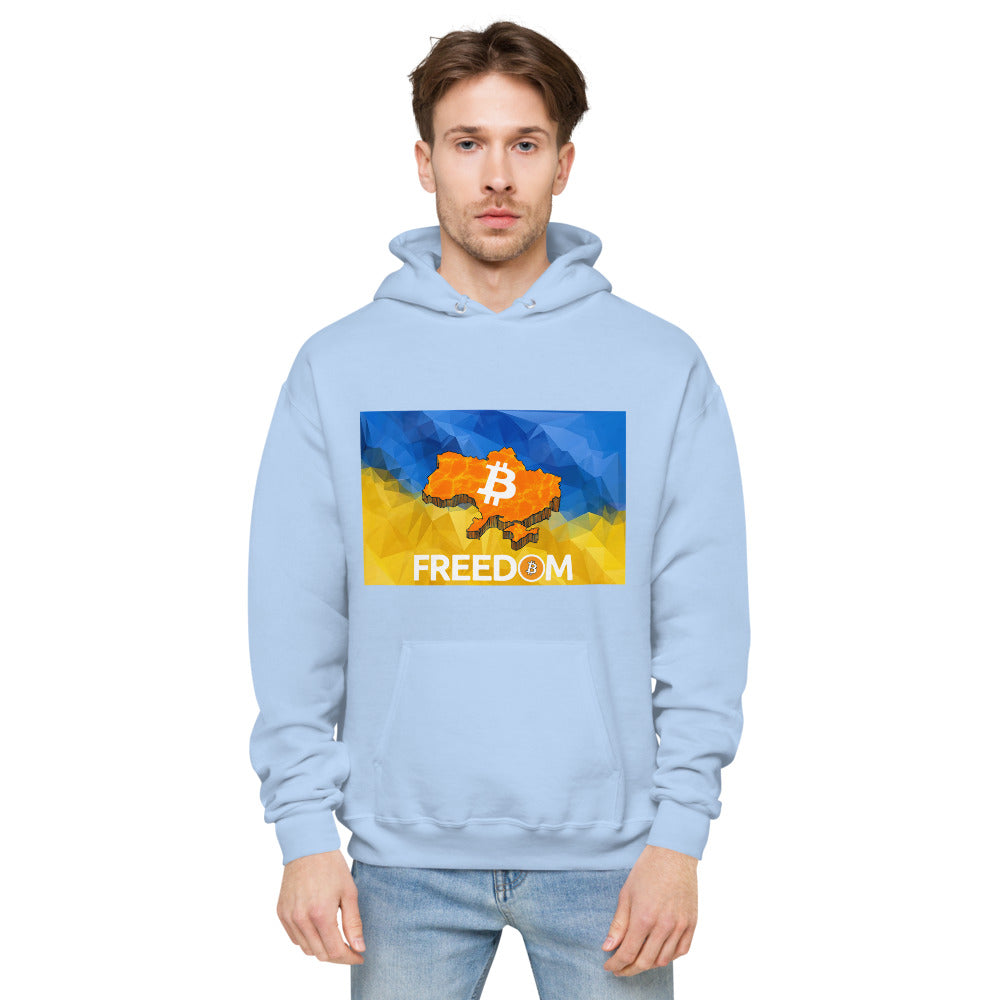 Ukraine Flag + Bitcoin Freedom Unisex fleece hoodie