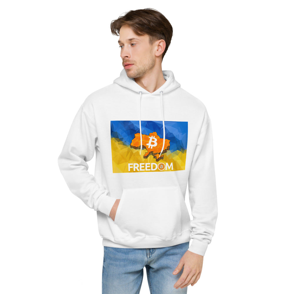 Ukraine Flag + Bitcoin Freedom Unisex fleece hoodie