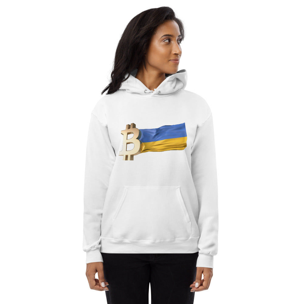 Bitcoin Ukrainian Flag Unisex fleece hoodie