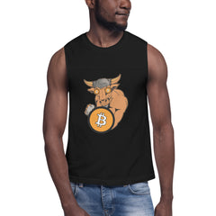 Bitcoin Bull Printed Muscle Shirt | By PhilanthroBit