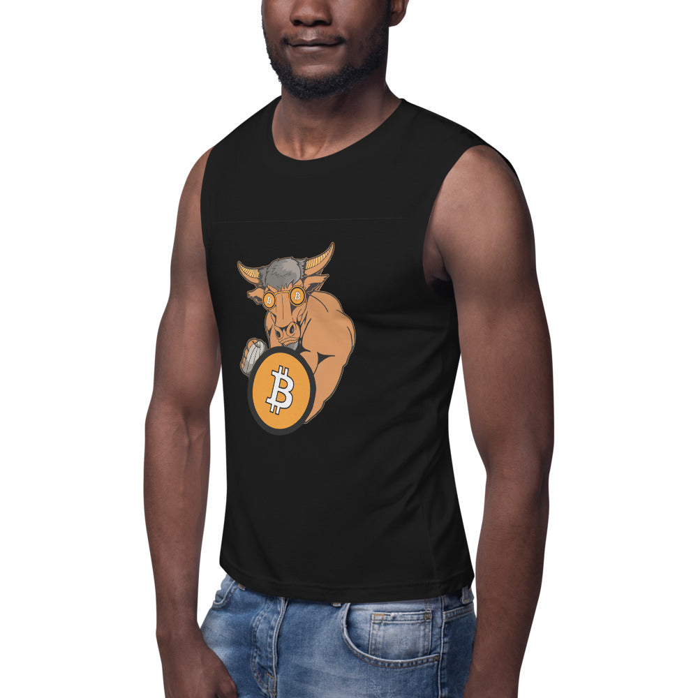 Bitcoin Bull Printed Muscle Shirt | By PhilanthroBit