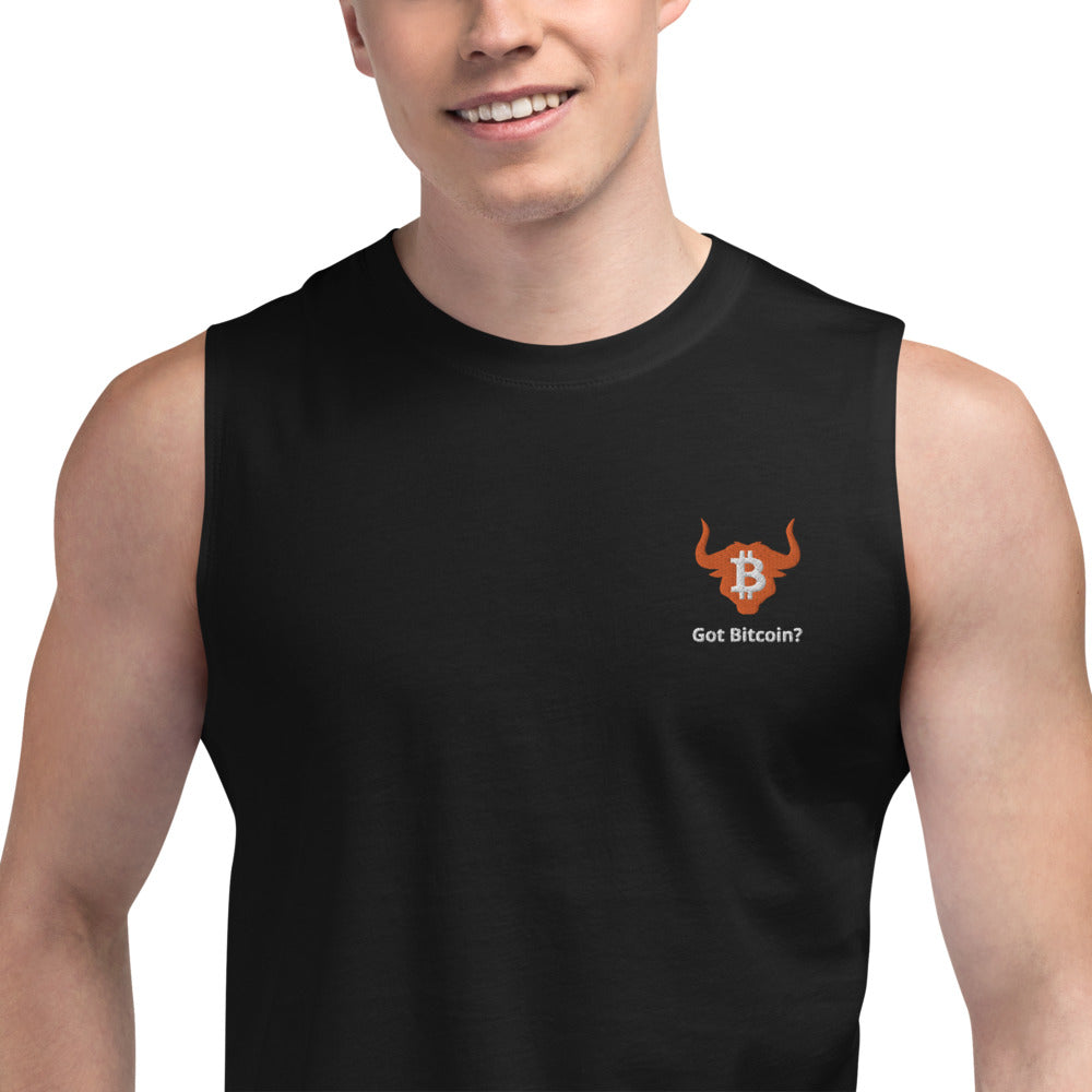 Got Bitcoin? Embroidered Muscle Shirt