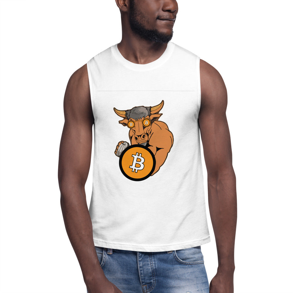 Bitcoin Bull Printed Muscle Shirt | By PhilanthroBit