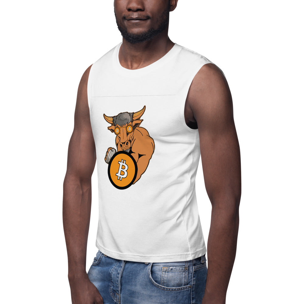 Bitcoin Bull Printed Muscle Shirt | By PhilanthroBit