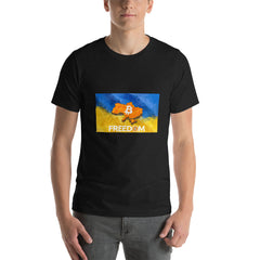 Ukraine Flag & Bitcoin Short-Sleeve Unisex T-Shirt