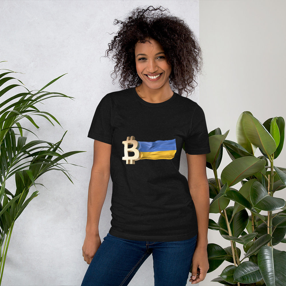 Bitcoin Ukrainian Flag Short-Sleeve Unisex T-Shirt