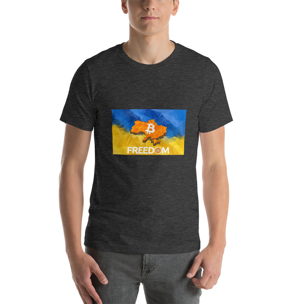 Ukraine Flag & Bitcoin Short-Sleeve Unisex T-Shirt