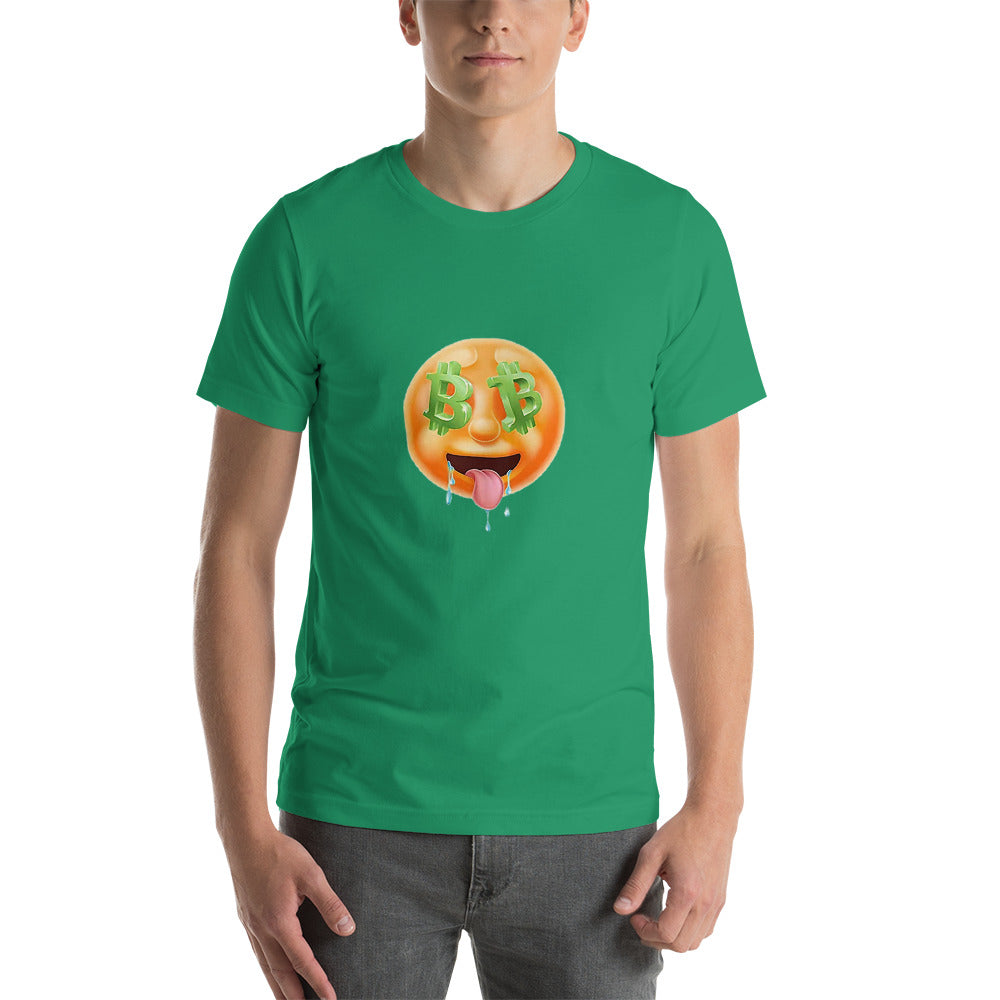 Drooling over Bitcoin (large emoji) Short-Sleeve Unisex T-Shirt