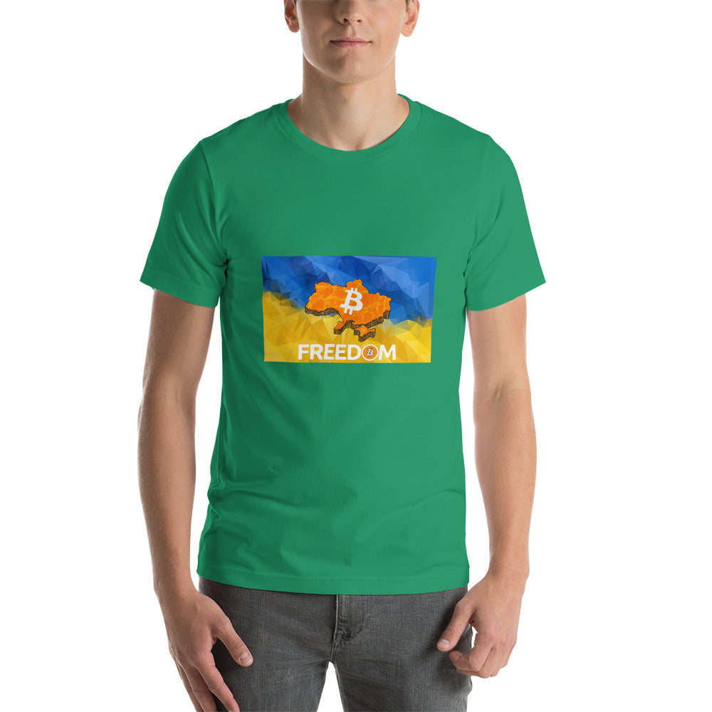 Ukraine Flag & Bitcoin Short-Sleeve Unisex T-Shirt