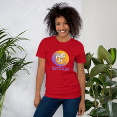 Bitcoin Baby Short-Sleeve Unisex T-Shirt, Red tee, by PhilanthroBit