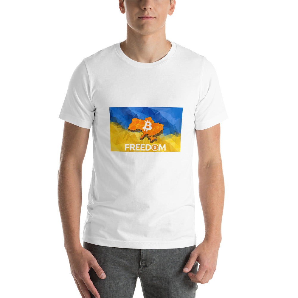 Ukraine Flag & Bitcoin Short-Sleeve Unisex T-Shirt